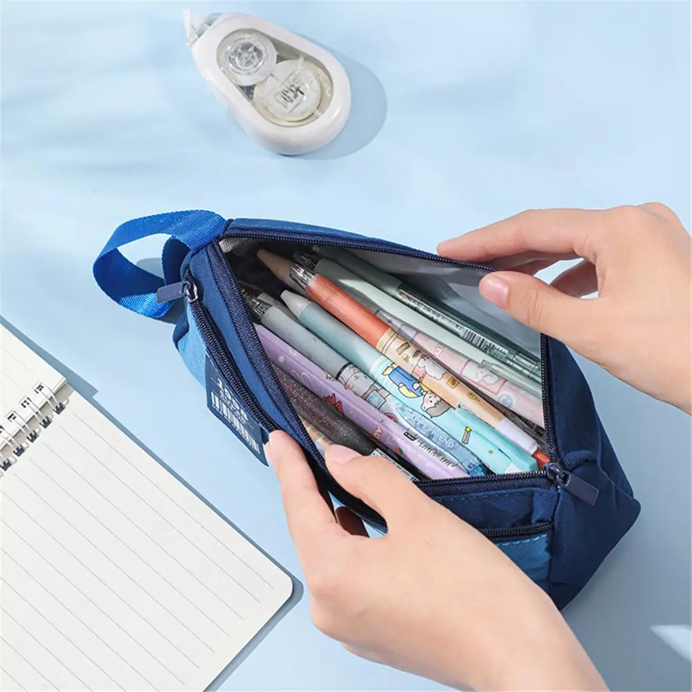 Простой двухслойный карандаш с ручкой, Холщовый Органайзер на молнии для студентов и канцелярских принадлежностей, Винтажный дизайн, школьные принадлежности 
Простой двухслойный карандаш с ручкой, Холщовый Органайзер на молнии для студентов и канцелярских принадлежностей, Винтажный дизайн, школьные принадлежности
