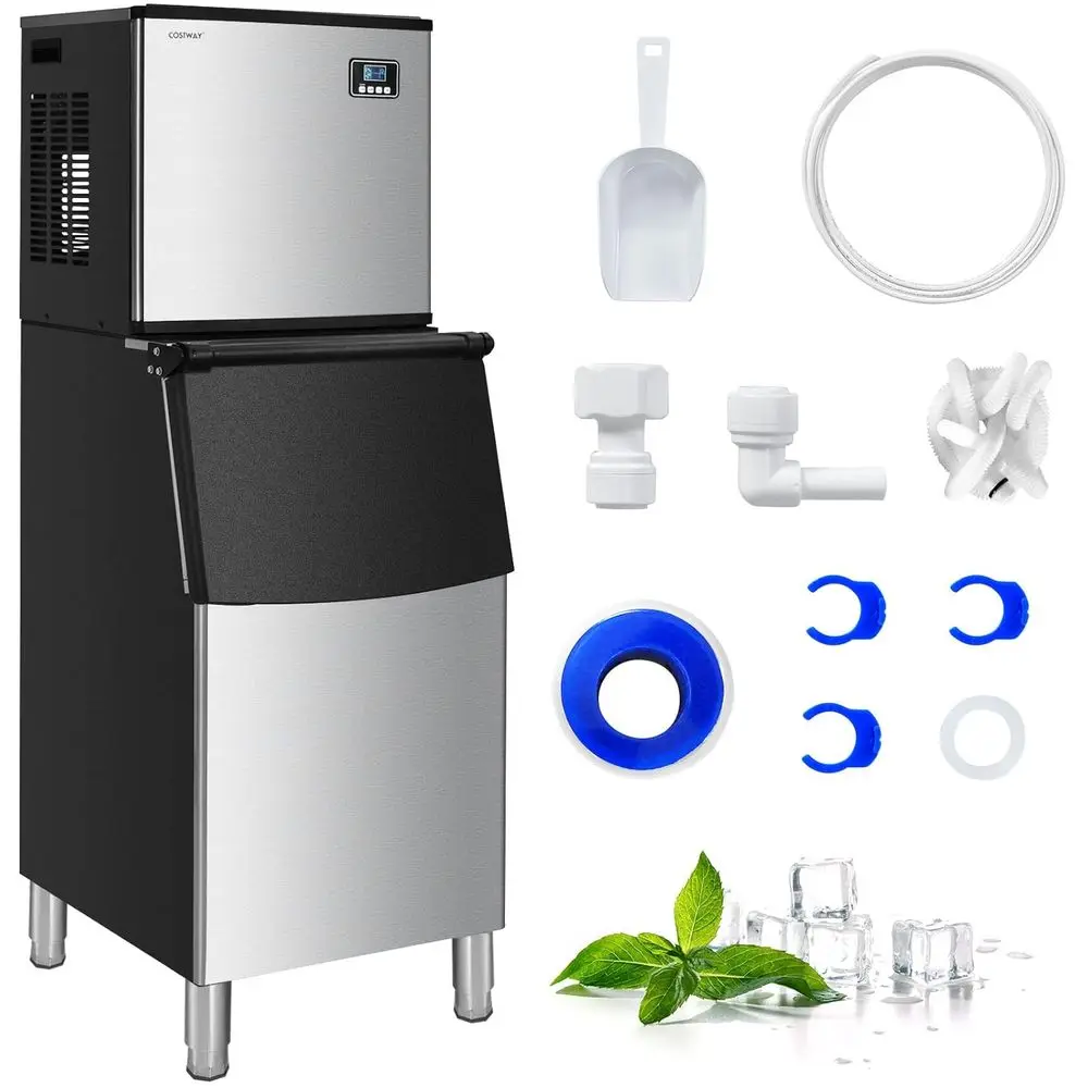 High-Capacity 353LBS/24H Automatic Industrial Ice Maker with 198LBS Storage Bin, Produces Ice Cubes in 10-20 Mins, Professional
High-Capacity 353LBS/24H Automatic Industrial Ice Maker with 198LBS Storage Bin, Produces Ice Cubes in 10-20 Mins, Professional