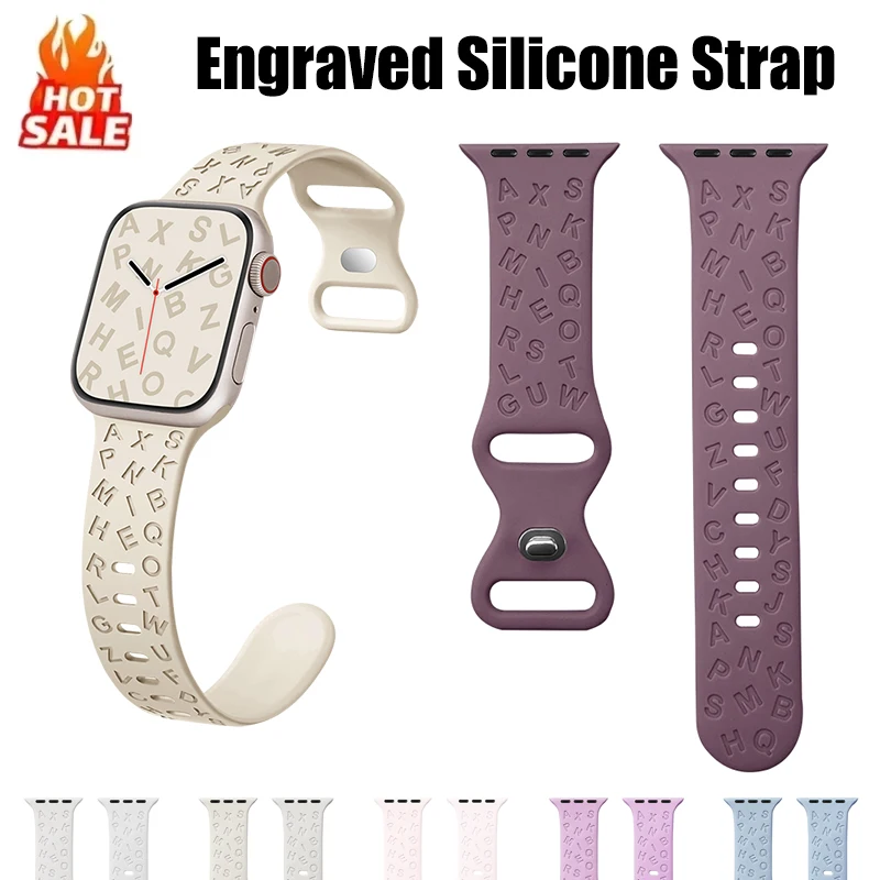Engraved Strap for Apple Watch Ultra2 Band 49mm 46MM 44MM 40mm 41/45mm 42mm Silicone Bracelet IWatch Series 10 9 8 7 6 SE 5 4
Engraved Strap for Apple Watch Ultra2 Band 49mm 46MM 44MM 40mm 41/45mm 42mm Silicone Bracelet IWatch Series 10 9 8 7 6 SE 5 4