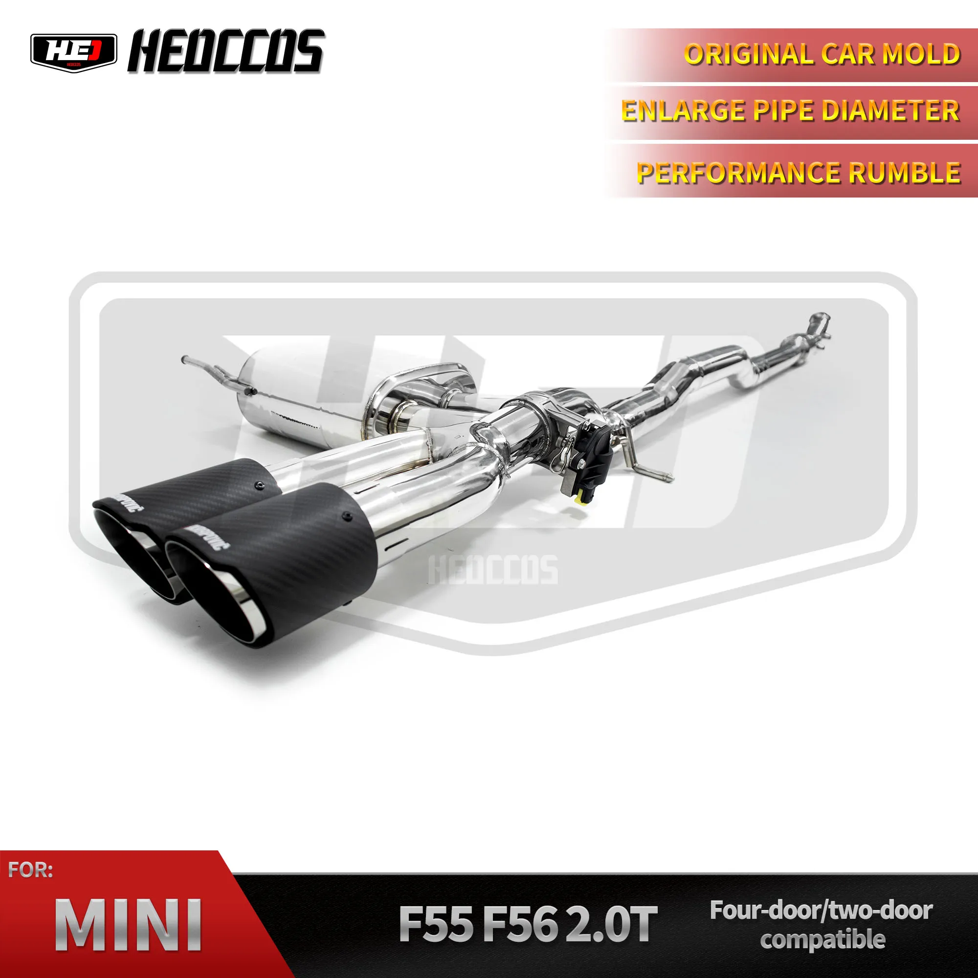 HEO Catback Exhaust For MINI F55/F56/F57 1.5T/2.0T JCW 4 door/2 door Exhaust System Stainless Steel Exhaust Pipe Muffler 
HEO Catback Exhaust For MINI F55/F56/F57 1.5T/2.0T JCW 4 door/2 door Exhaust System Stainless Steel Exhaust Pipe Muffler