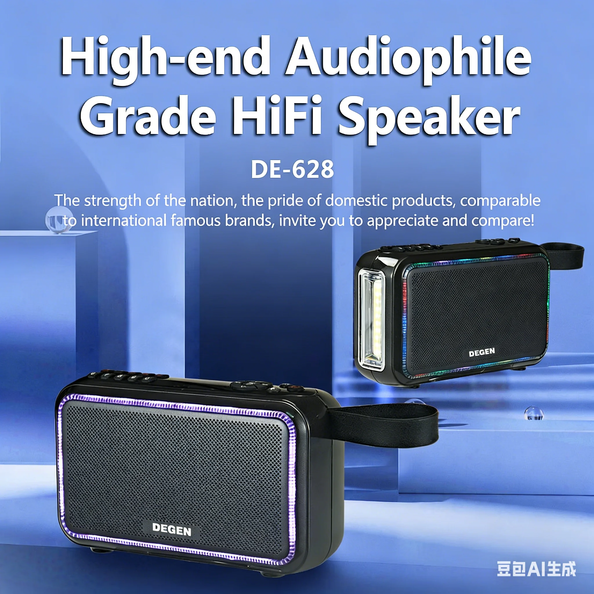 Портативная Hi-Fi Bluetooth-колонка с FM-радио, воспроизведением аудио с TF-карты/USB, функцией записи и LED-подсветкой для кемпинга и дома
Портативная Hi-Fi Bluetooth-колонка с FM-радио, воспроизведением аудио с TF-карты/USB, функцией записи и LED-подсветкой для кемпинга и дома