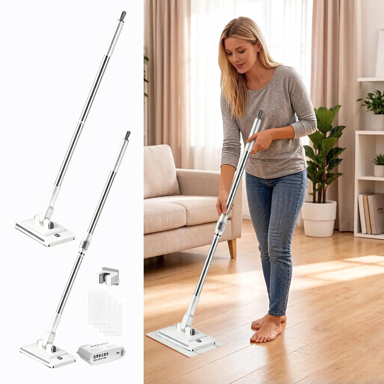 Cloth Changing Mop 360-Degree Rotation Cloth Grip Cleaning Tool Wet And Dry No Touch Clip On Mopping Stick For Fiber Face Towel
Cloth Changing Mop 360-Degree Rotation Cloth Grip Cleaning Tool Wet And Dry No Touch Clip On Mopping Stick For Fiber Face Towel