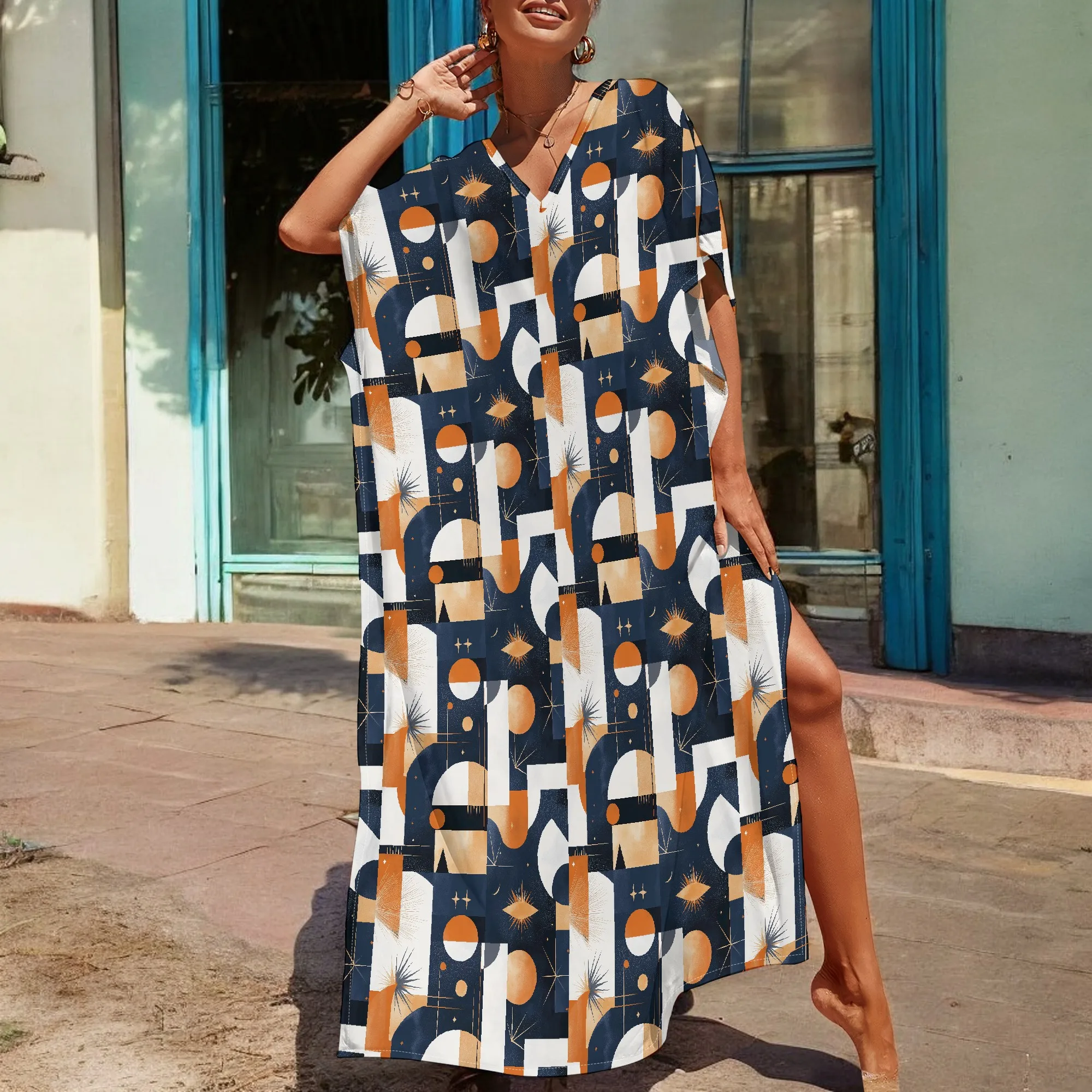 Afrocentric Plus Size Dress Geometric and Celestial Print V-Neck Loose Fit 3XL Casual or Festival Wear
Afrocentric Plus Size Dress Geometric and Celestial Print V-Neck Loose Fit 3XL Casual or Festival Wear