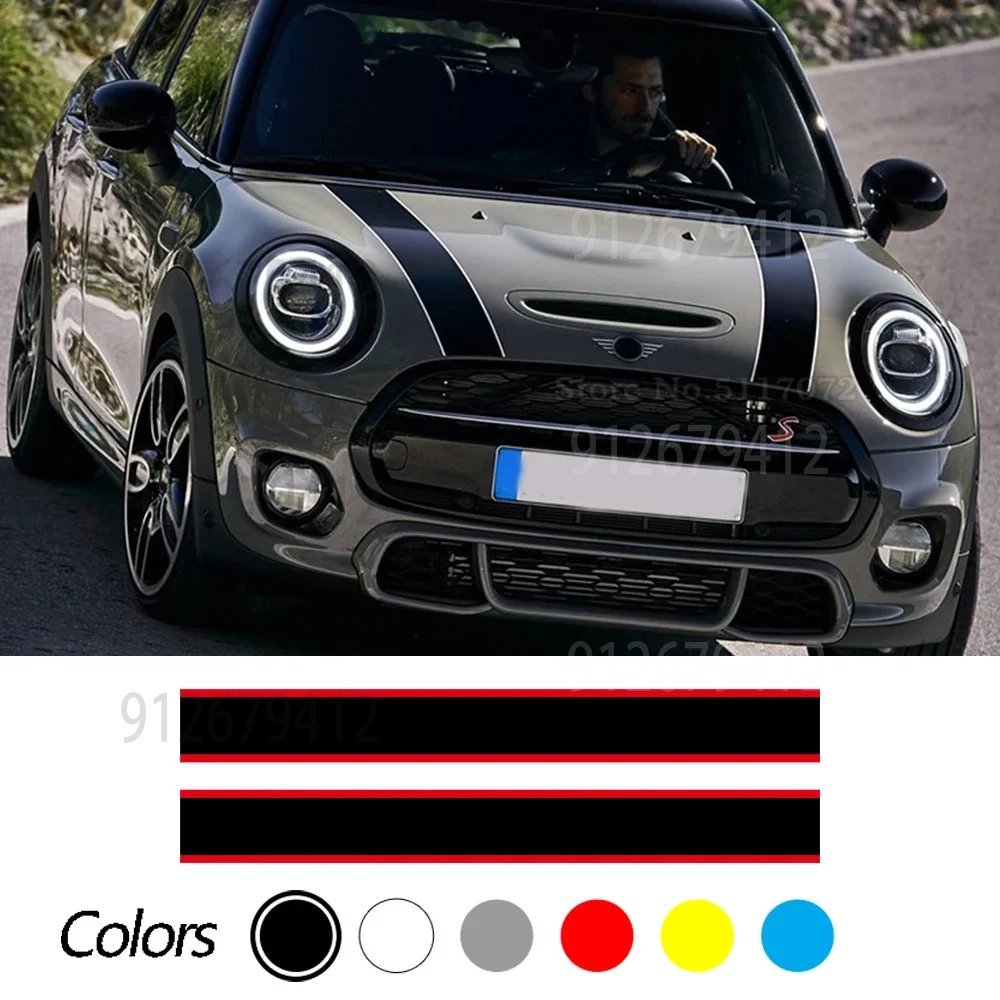 2 шт. наклейка в полоску на капот автомобиля, крышка багажника двигателя, виниловая наклейка для MINI Cooper F55 F56 F57 R56 R57 R50 R52 R53 люк JCW 
2 шт. наклейка в полоску на капот автомобиля, крышка багажника двигателя, виниловая наклейка для MINI Cooper F55 F56 F57 R56 R57 R50 R52 R53 люк JCW