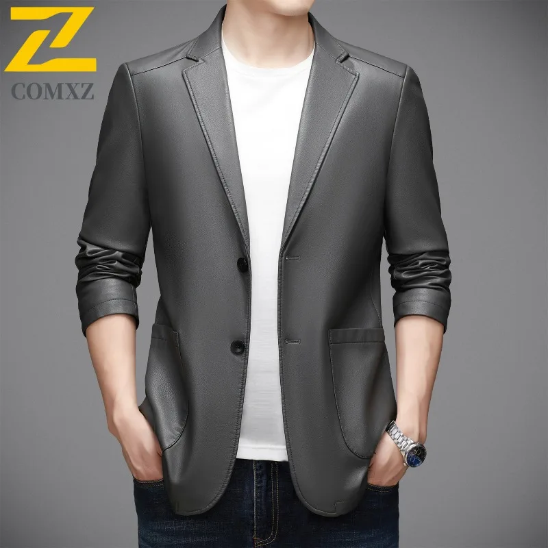 2025 Autumn Leather Jacket Man Light Luxury Casual Suit Collar Blazer Leisure Business Style Stylish Trendy Wear Leather Coats
2025 Autumn Leather Jacket Man Light Luxury Casual Suit Collar Blazer Leisure Business Style Stylish Trendy Wear Leather Coats