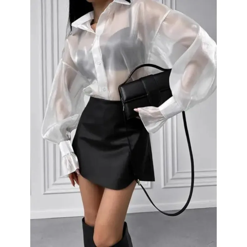 Прозрачные блузки из газели 2026 года, женская одежда, рубашки с отложным воротником, модные корейские топы в стиле кэжуал для женщин
Прозрачные блузки из газели 2026 года, женская одежда, рубашки с отложным воротником, модные корейские топы в стиле кэжуал для женщин