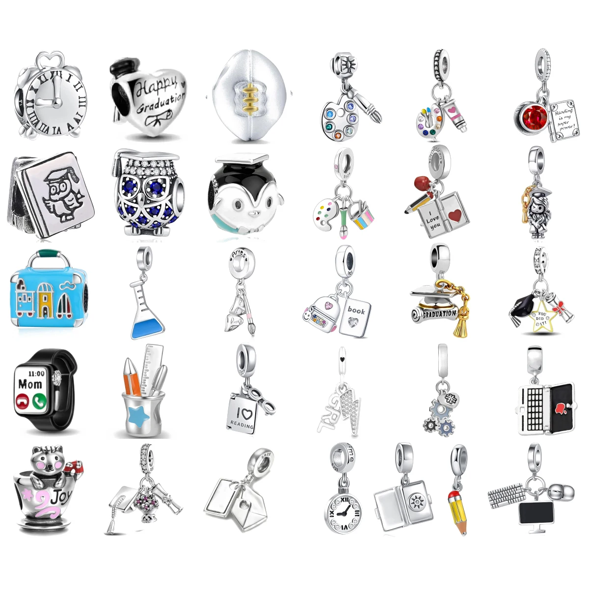 New 925 Sterling Silver Charm Fit Original Bracelet Accessories Women Jewelry Teachers' Day Gift Alarm Clock Schoolbag Computer
New 925 Sterling Silver Charm Fit Original Bracelet Accessories Women Jewelry Teachers' Day Gift Alarm Clock Schoolbag Computer