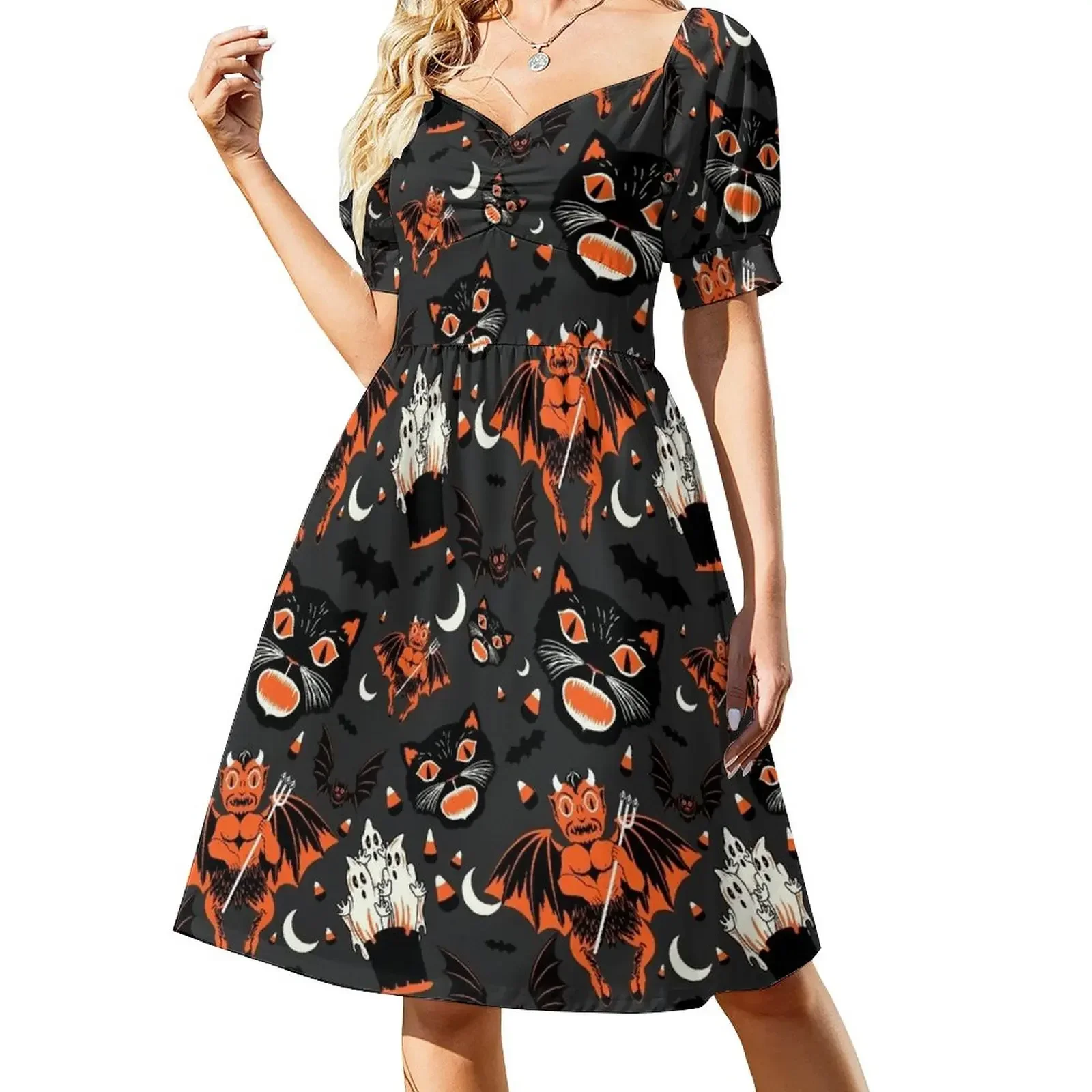 Vintage Halloween Pattern Sleeveless Dress Woman's evening dress Casual dresses prom clothes Dress
Vintage Halloween Pattern Sleeveless Dress Woman's evening dress Casual dresses prom clothes Dress