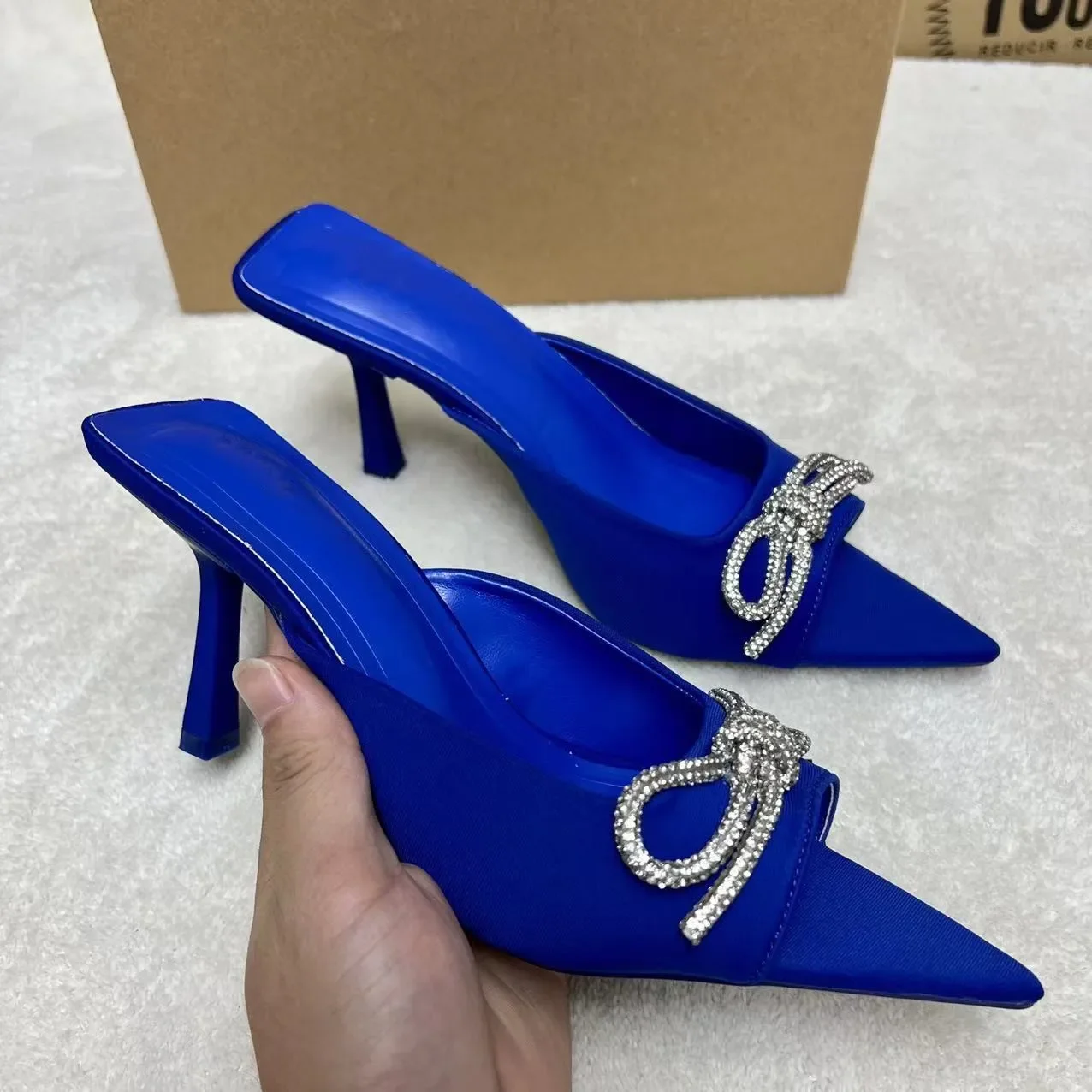 High Heels Women's Party Shoes Shiny Butterfly-knot Slippers Ladies Sexy Pointed Summer Open Toe Woman Slides Outside Flip Flops
High Heels Women's Party Shoes Shiny Butterfly-knot Slippers Ladies Sexy Pointed Summer Open Toe Woman Slides Outside Flip Flops