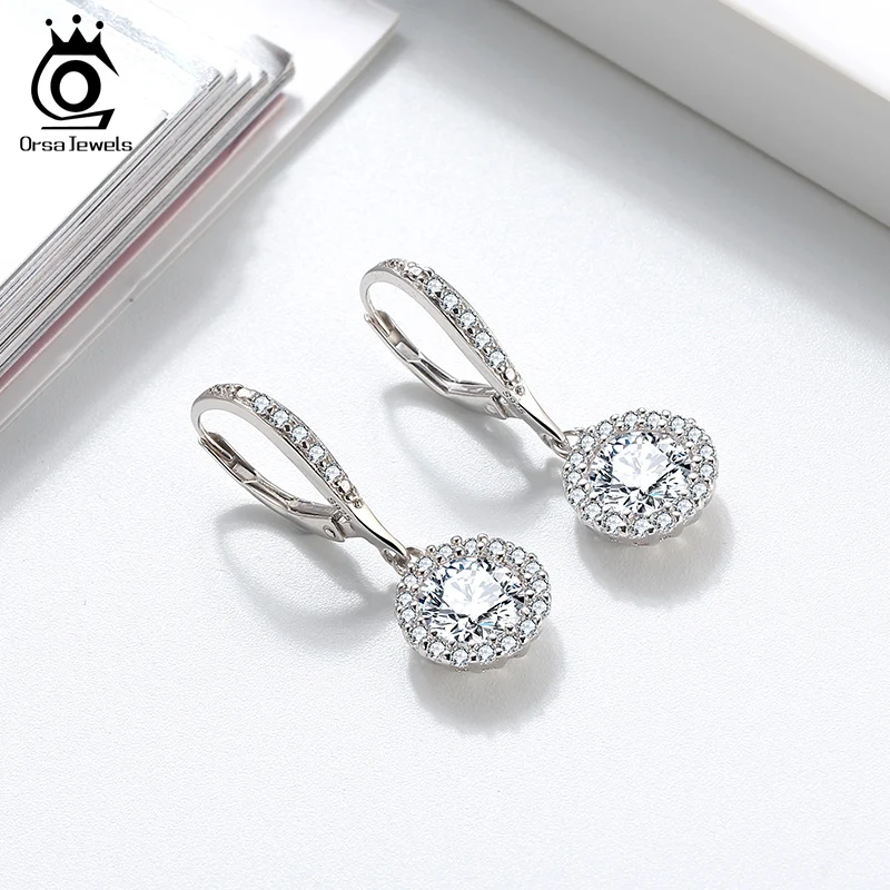 ORSA JEWELS Shiny 925 Sterling Silver Women Drop Earrings with Bright Cubic Zirconia Charming Accessories Party Engagement SE243
ORSA JEWELS Shiny 925 Sterling Silver Women Drop Earrings with Bright Cubic Zirconia Charming Accessories Party Engagement SE243
