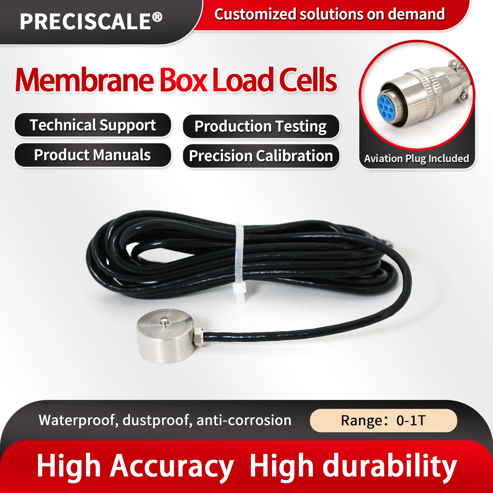 Preciscale Micro Load Cell Sensor Outside diameter 20,Test Pressure and Compressive Force,Stainless Steel Sensor,IP66,φ3X3m
Preciscale Micro Load Cell Sensor Outside diameter 20,Test Pressure and Compressive Force,Stainless Steel Sensor,IP66,φ3X3m