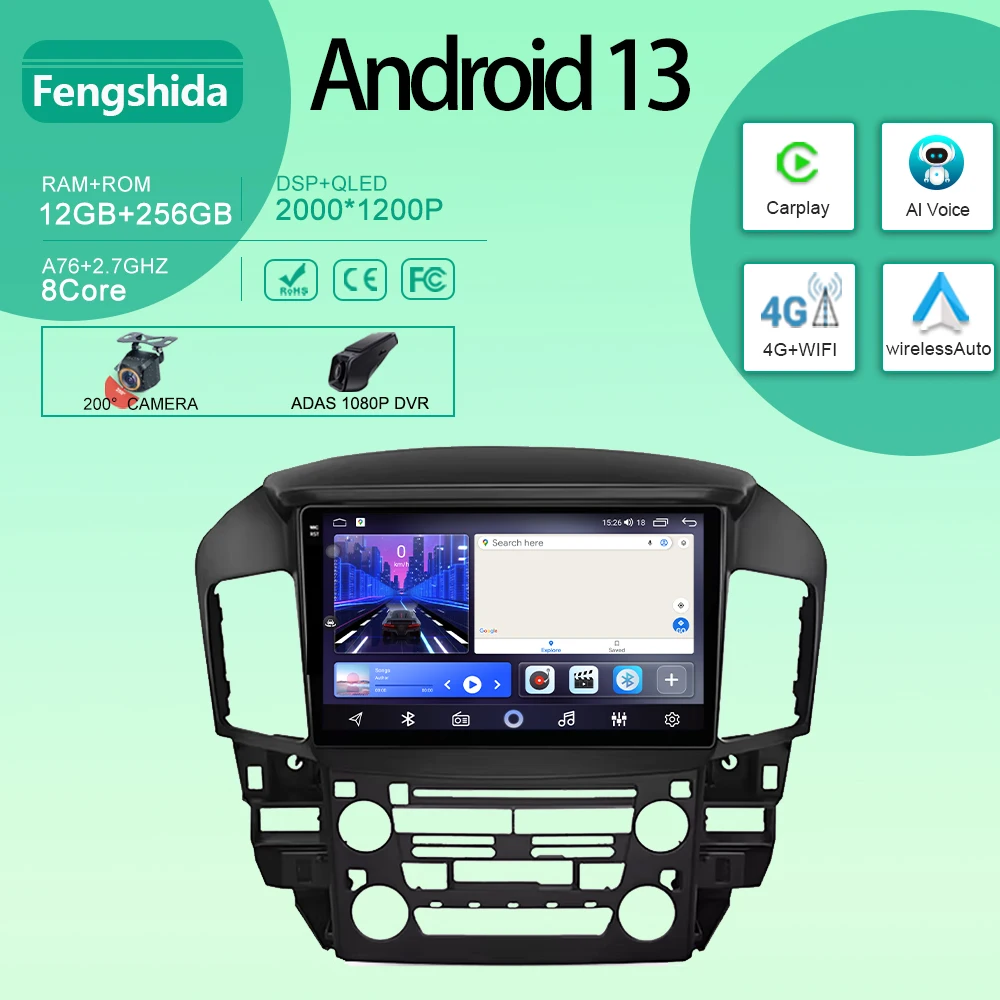 Car For Lexus RX300 XU10 1997 - 2003 For Toyota Harrier 1998 - 2002 Android Auto Radio Multimedia Player GPS Navigation Carplay
Car For Lexus RX300 XU10 1997 - 2003 For Toyota Harrier 1998 - 2002 Android Auto Radio Multimedia Player GPS Navigation Carplay
