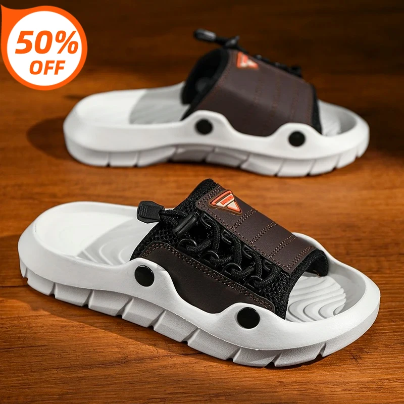 Новые мужские сандалии большого размера с толстой подошвой из EVA, легкие и дышащие, пляжная обувь, модные и повседневные спортивные сандалии для мужчин.
Новые мужские сандалии большого размера с толстой подошвой из EVA, легкие и дышащие, пляжная обувь, модные и повседневные спортивные сандалии для мужчин.