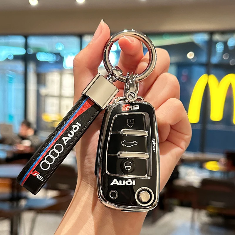 TPU Car Flip Remote Key Case Cover Protector Shell Fob for Audi A1 A3 A6 A6L Q2 Q3 Q7 TTS R8 S6 RS3 Auto Keychain Accessories
TPU Car Flip Remote Key Case Cover Protector Shell Fob for Audi A1 A3 A6 A6L Q2 Q3 Q7 TTS R8 S6 RS3 Auto Keychain Accessories