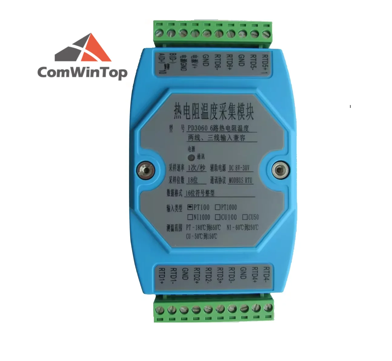 6 channels PT100 PT1000 Rs485 Modbus Output Temperature Acquisition Module with Oled Screen
6 channels PT100 PT1000 Rs485 Modbus Output Temperature Acquisition Module with Oled Screen