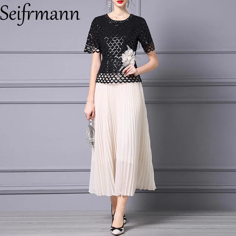 Seifrmann Spring Summer New Women 's Dress Short Sleeved Hollow Out Appliques Pleated Splicing Fashion S-4XL Dresses
Seifrmann Spring Summer New Women 's Dress Short Sleeved Hollow Out Appliques Pleated Splicing Fashion S-4XL Dresses