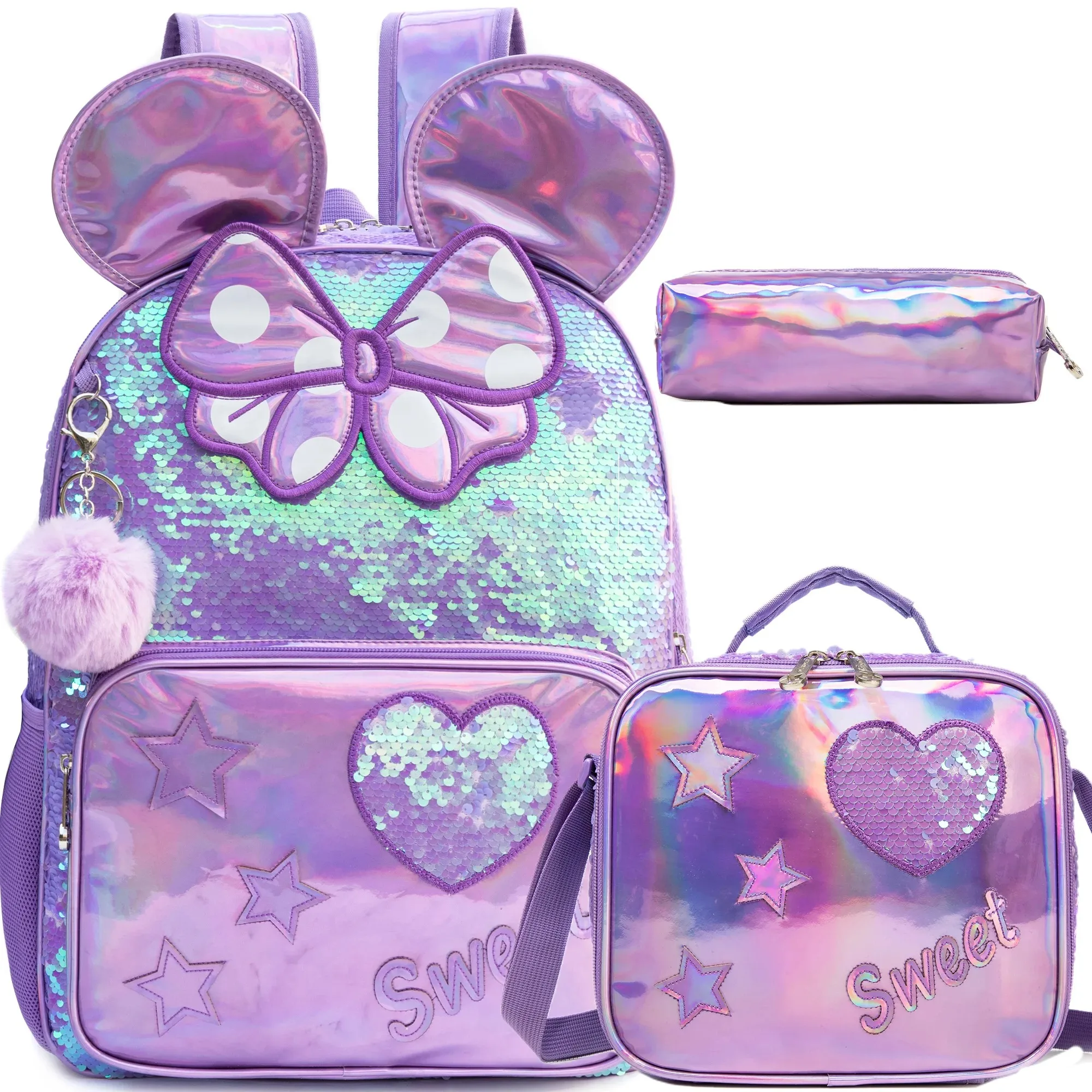 16 Inch School Backpacks for Girls Kids Sequin Backpack with Insulated Lunch Bag for Elementary Students Back To School Supplies
16 Inch School Backpacks for Girls Kids Sequin Backpack with Insulated Lunch Bag for Elementary Students Back To School Supplies