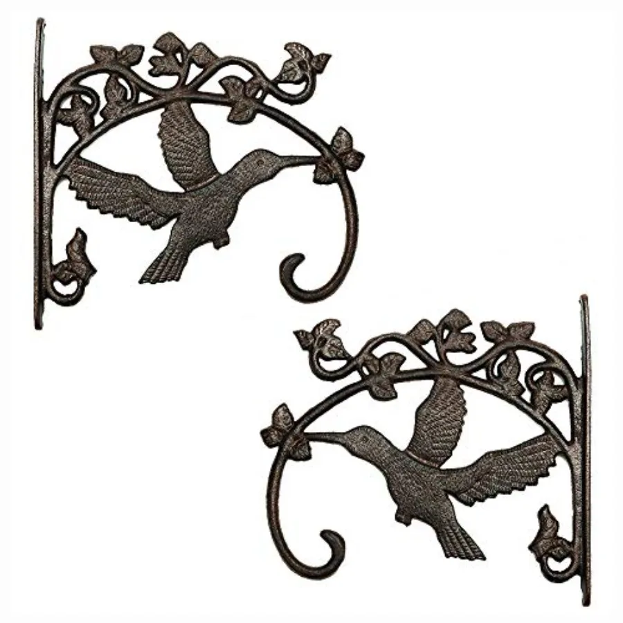 Cast Iron Plant Hanger Wall Hooks for Indoor Outdoor Use, Heavy Duty Iron, Brown, Hummingbird Shape, 10.4 inch, 2PC, Decorative
Cast Iron Plant Hanger Wall Hooks for Indoor Outdoor Use, Heavy Duty Iron, Brown, Hummingbird Shape, 10.4 inch, 2PC, Decorative