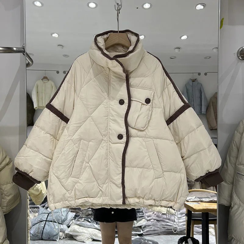 Women Jacket New Autumn Winter Parkas Female Down Jackets Stand Collar Loose Stitching Casual Warm Parka Female Outwear
Women Jacket New Autumn Winter Parkas Female Down Jackets Stand Collar Loose Stitching Casual Warm Parka Female Outwear