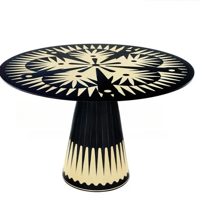 Medieval style personalized graffiti painting surprise quiet wind solid wood round dining table villa home dining table designer
Medieval style personalized graffiti painting surprise quiet wind solid wood round dining table villa home dining table designer