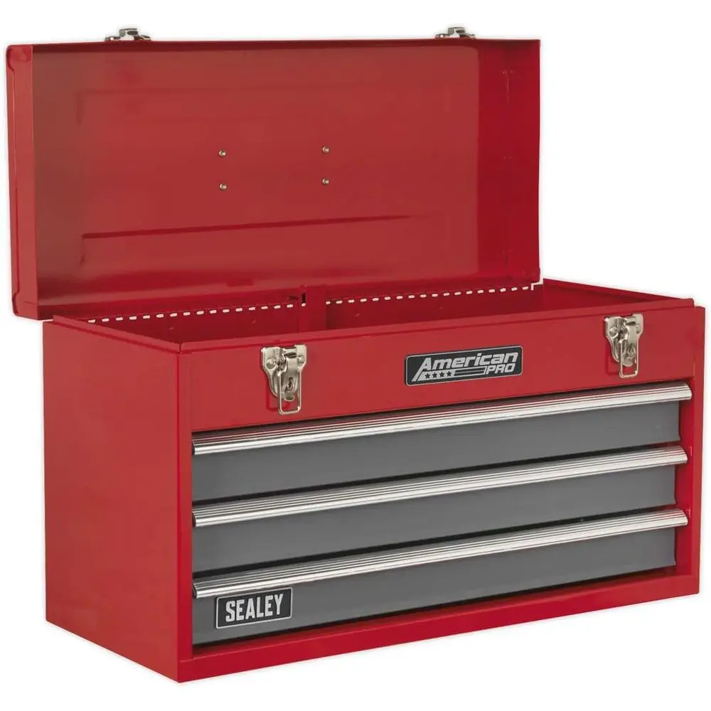 Portable Tool Chest with Ball Bearing Slides, Red/Grey, 25.5 x 53 x 34 cm
Portable Tool Chest with Ball Bearing Slides, Red/Grey, 25.5 x 53 x 34 cm