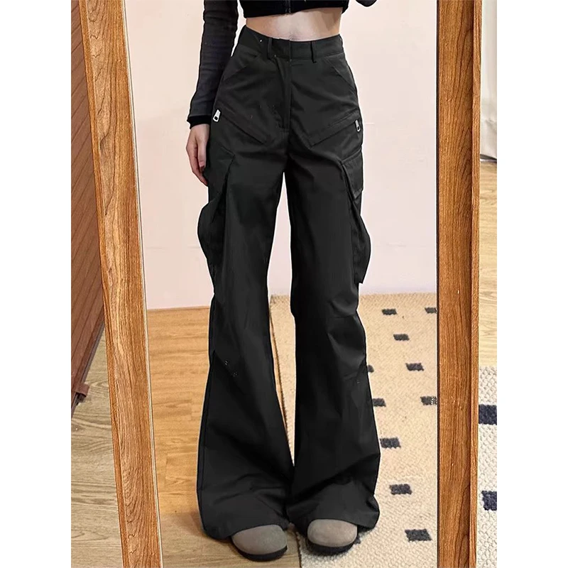 MEXZT Y2K Black Cargo Pants Women Harajuku Vintage High Waist Flare Pants Summer Streetwear Korean Baggy Straight Trousers New
MEXZT Y2K Black Cargo Pants Women Harajuku Vintage High Waist Flare Pants Summer Streetwear Korean Baggy Straight Trousers New