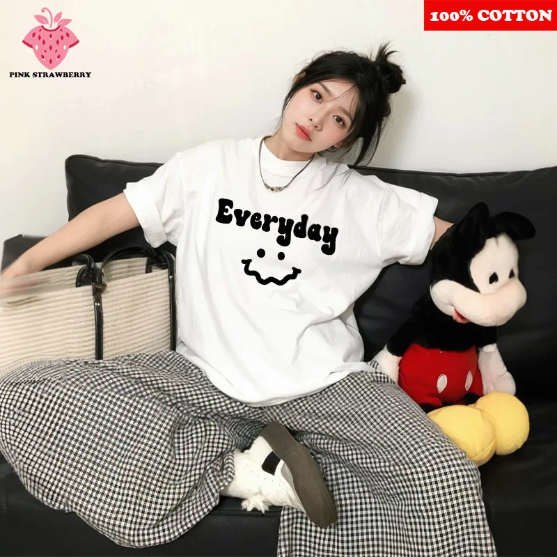 100% Cotton high quality Short sleeve T-shirt Women Summer 2025 New Korean Letter Print T-shirt Casual Y2k Tops Female clothing
100% Cotton high quality Short sleeve T-shirt Women Summer 2025 New Korean Letter Print T-shirt Casual Y2k Tops Female clothing