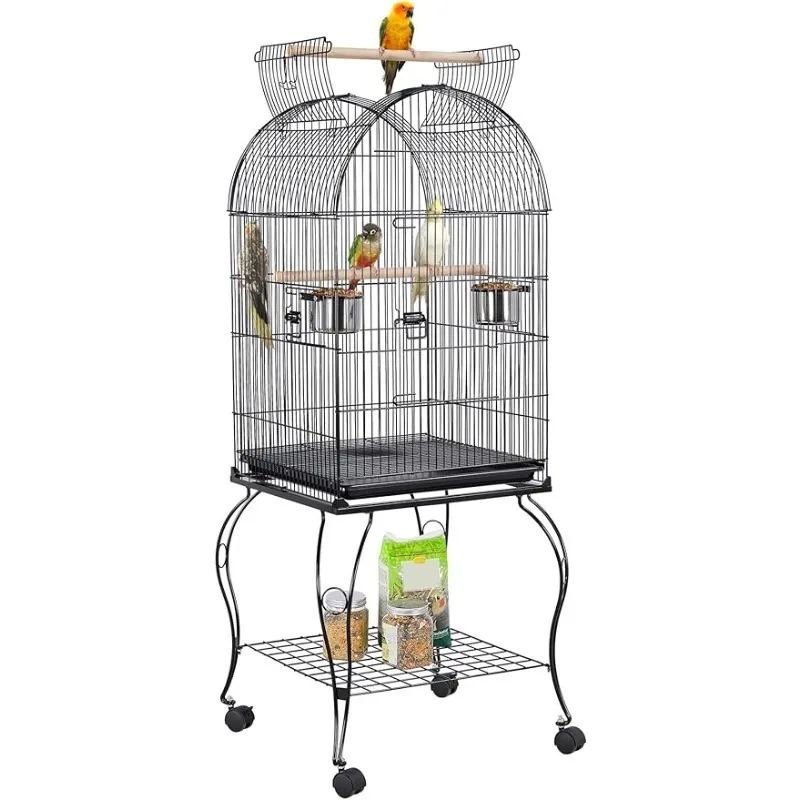 59-Inch Rolling Standing Medium Dome Open Top Bird Cage for Parrots Cockatiels Sun Parakeets Lovebirds
59-Inch Rolling Standing Medium Dome Open Top Bird Cage for Parrots Cockatiels Sun Parakeets Lovebirds