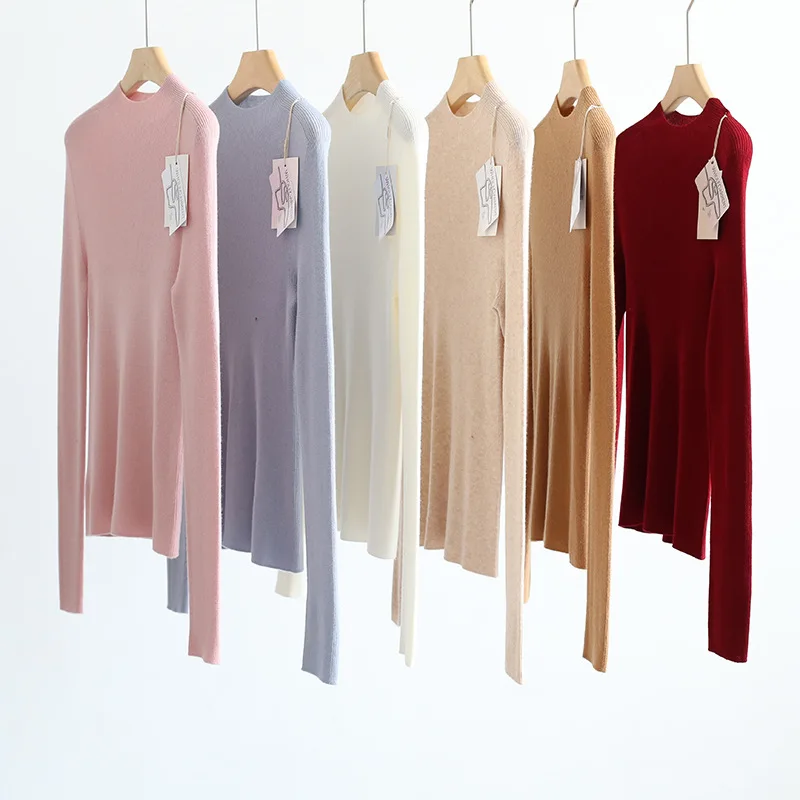 Autumn and winter seamless integrated semi-turtleneck knitted sweater slim and thin pullover solid color base
Autumn and winter seamless integrated semi-turtleneck knitted sweater slim and thin pullover solid color base