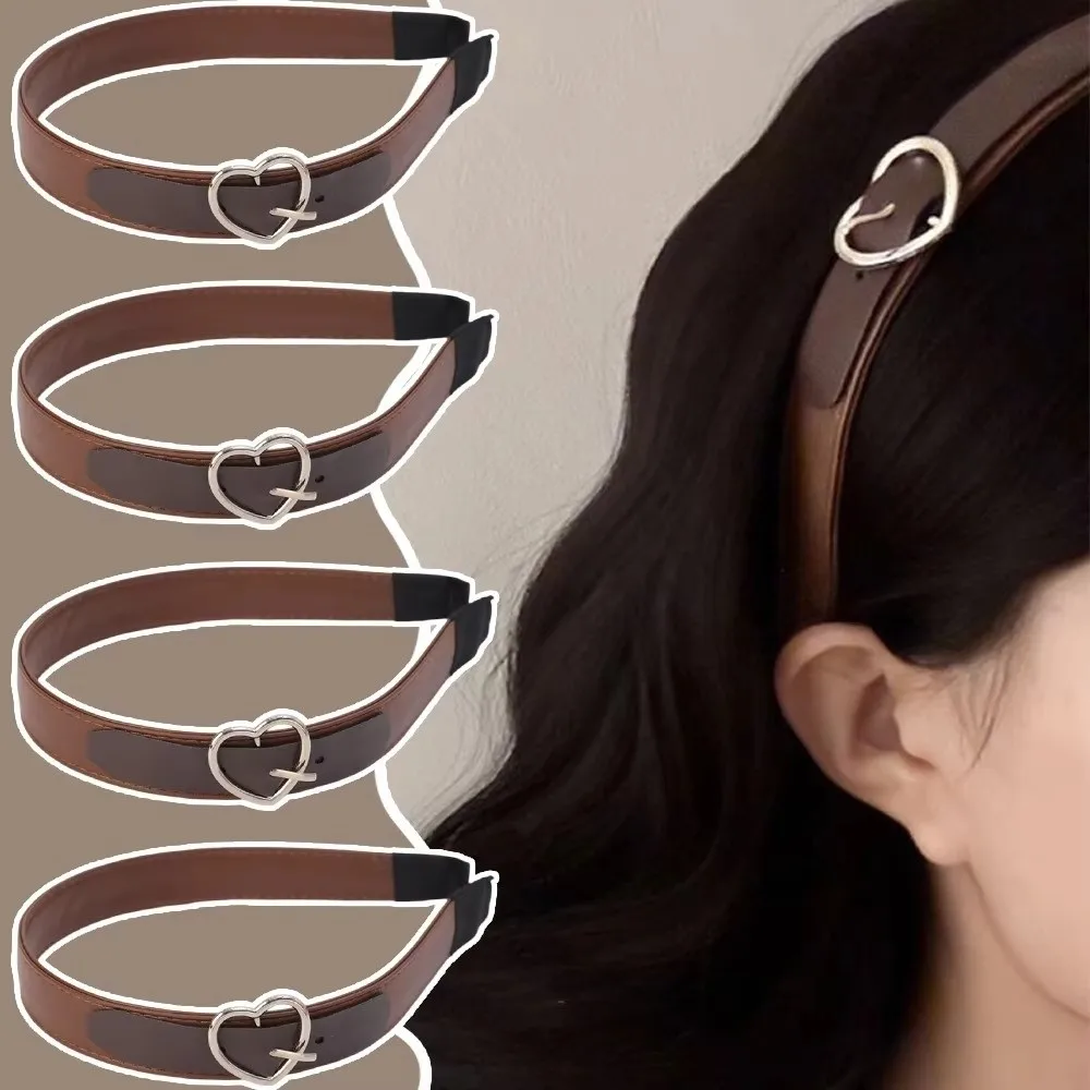 Harajuku Style Leather Headband Heart-Shaped Buckle Wide Brim Hair Hoop Hair Accessories Coffee Brown Head Band
Harajuku Style Leather Headband Heart-Shaped Buckle Wide Brim Hair Hoop Hair Accessories Coffee Brown Head Band