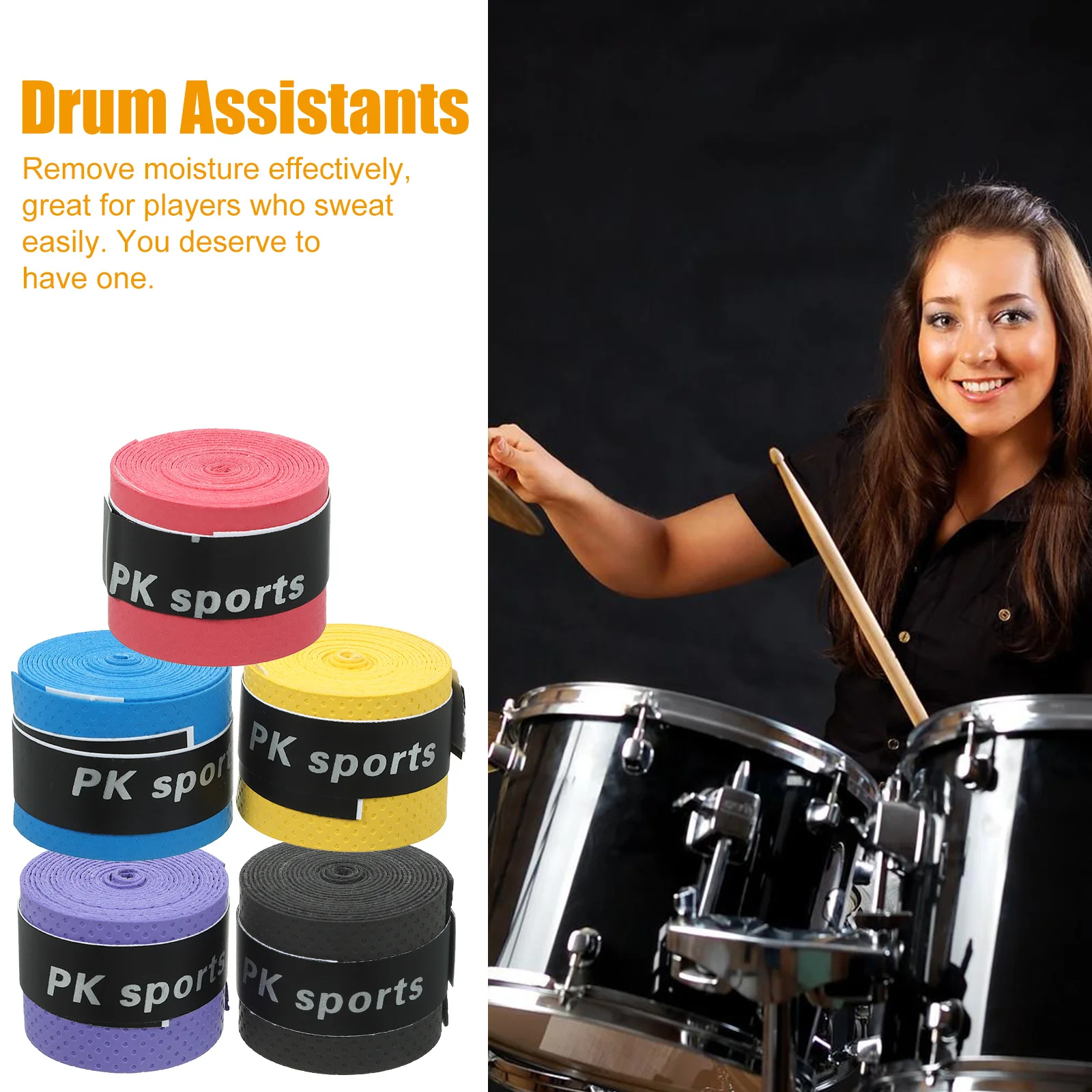5pcs Anti-Slip Drumstick Sweat Wraps Moisture-Absorbent Tapes For Drum Set Durable Drumming Performance Drumstick Accessories
5pcs Anti-Slip Drumstick Sweat Wraps Moisture-Absorbent Tapes For Drum Set Durable Drumming Performance Drumstick Accessories