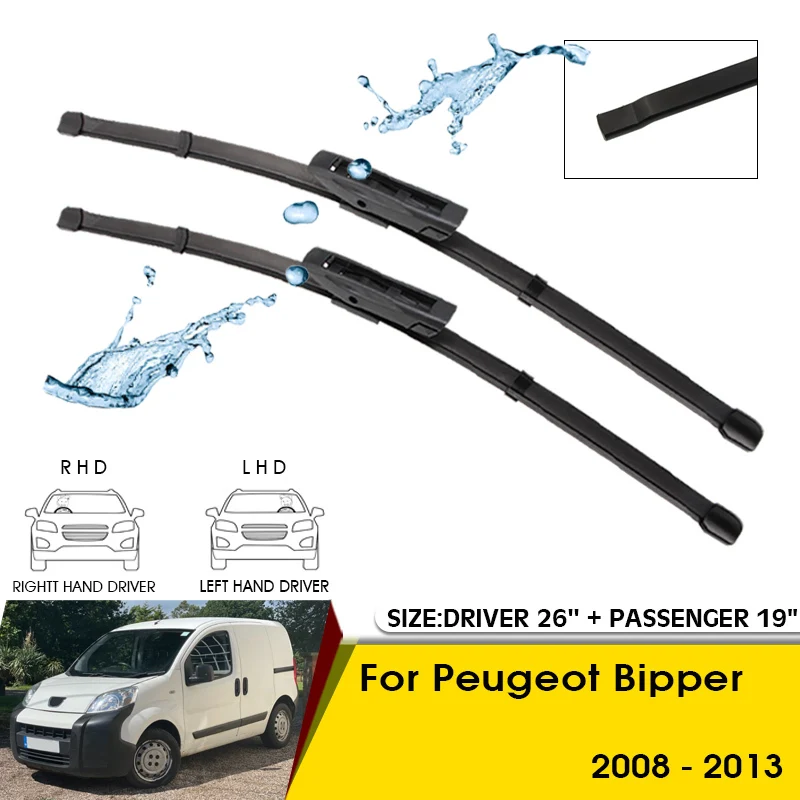 Car Wiper Blades For Peugeot Bipper 2008-2013 Windshield Windscreen Front Window Blades 26"+19" Car Accessories
Car Wiper Blades For Peugeot Bipper 2008-2013 Windshield Windscreen Front Window Blades 26"+19" Car Accessories