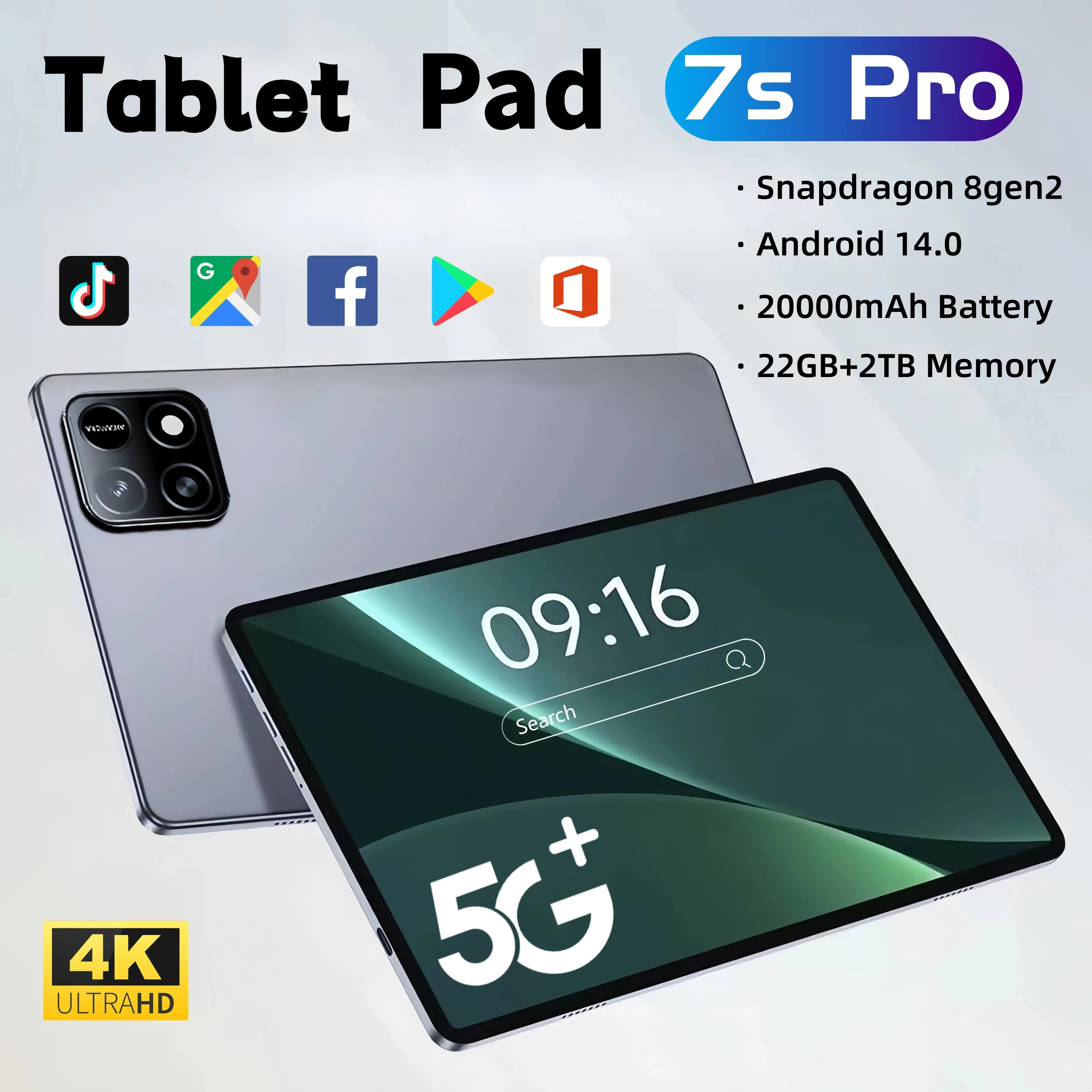2025 Global Version Original Pad 7S Pro Tablet 11inch HD 4K Android14 16GB+2TB 20000mAh 5G Dual SIM Bluetooth WiFi GPS Tablet PC
2025 Global Version Original Pad 7S Pro Tablet 11inch HD 4K Android14 16GB+2TB 20000mAh 5G Dual SIM Bluetooth WiFi GPS Tablet PC