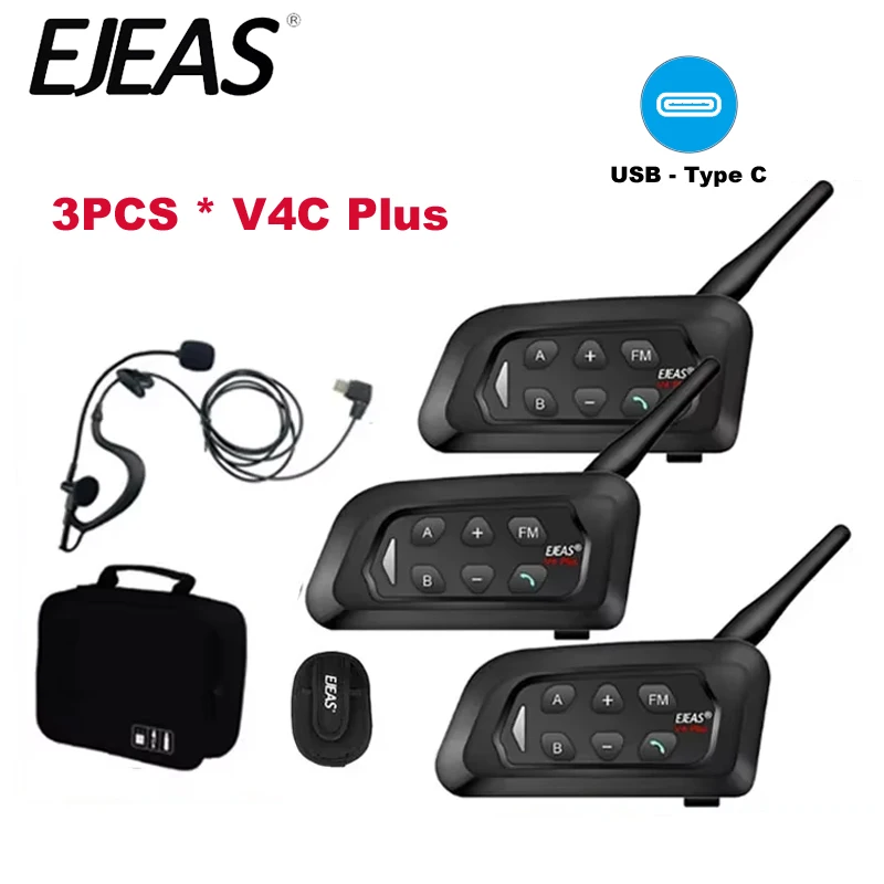 EJEAS V4C Plus 3 Users Football Referee Intercom Headset 1500M Full Duplex Bluetooth Headphone IP65 Waterproof Noise Reduction
EJEAS V4C Plus 3 Users Football Referee Intercom Headset 1500M Full Duplex Bluetooth Headphone IP65 Waterproof Noise Reduction