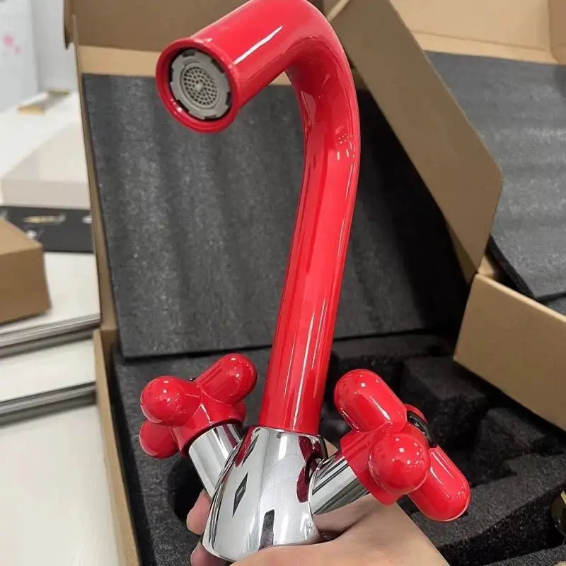 Candy color wash basin faucet, all copper hot and cold cute red wash basin, bathroom cabinet under the counter basin split doubl
Candy color wash basin faucet, all copper hot and cold cute red wash basin, bathroom cabinet under the counter basin split doubl