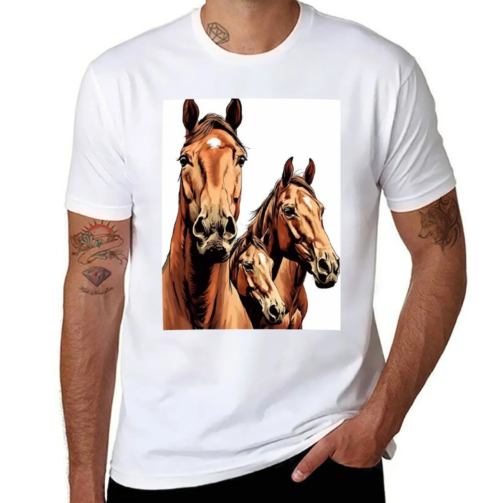 Horse family cartoon style T-Shirt t shirt man designer cotton t shirt man T-Shirt
Horse family cartoon style T-Shirt t shirt man designer cotton t shirt man T-Shirt