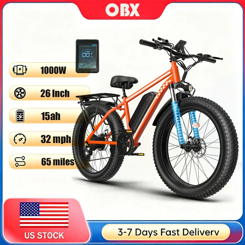 1500W Peak 32MPH High Speed Ebike Full Suspension All Weather Snow Electric Bicycle Adult Commuter Off-Road Winter E-Bike 1 Year Warranty
1500W Peak 32MPH High Speed Ebike Full Suspension All Weather Snow Electric Bicycle Adult Commuter Off-Road Winter E-Bike 1 Year Warranty