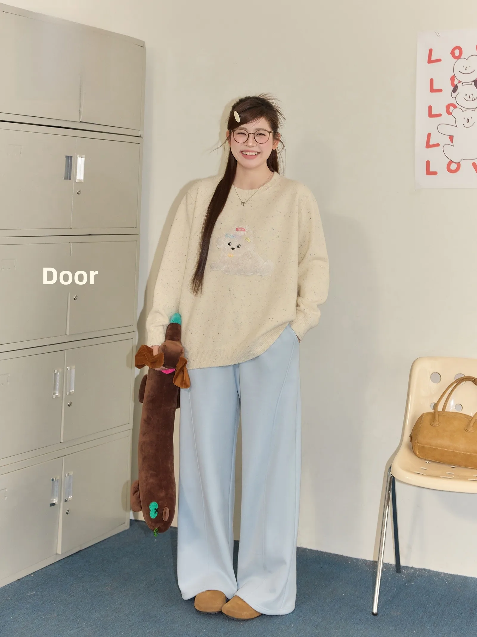plus Size Women's Faion Warm Fce Lined Wide Leg Pants Sweater Set Conceal Flattering Korean Sle High Waist round Ne
plus Size Women's Faion Warm Fce Lined Wide Leg Pants Sweater Set Conceal Flattering Korean Sle High Waist round Ne