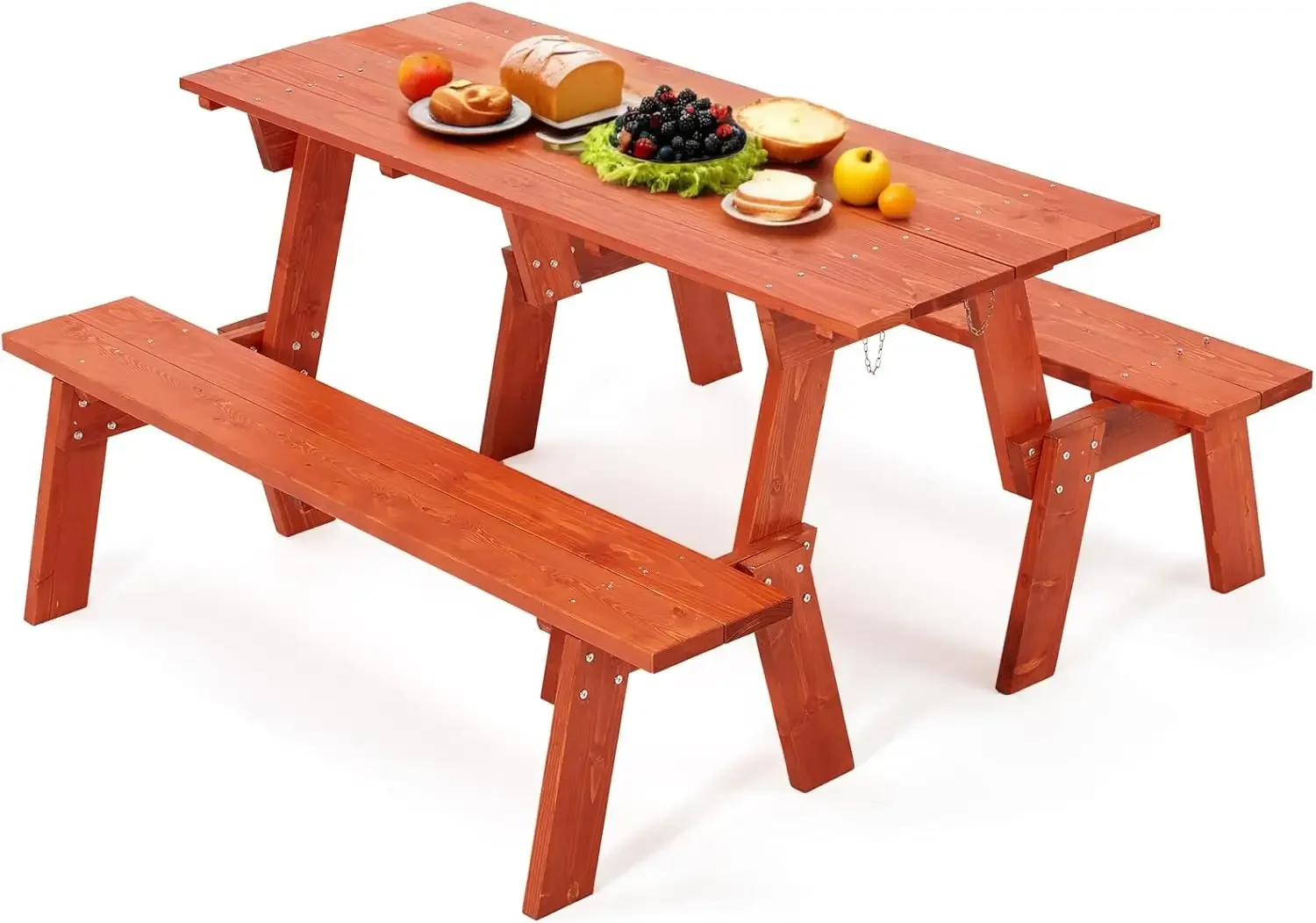 Wood Picnic Table Bench Set Convertible Patio Dining Benches Wooden Frame Feet RedWait no correctionWood Picnic Table Bench Se
Wood Picnic Table Bench Set Convertible Patio Dining Benches Wooden Frame Feet RedWait no correctionWood Picnic Table Bench Se