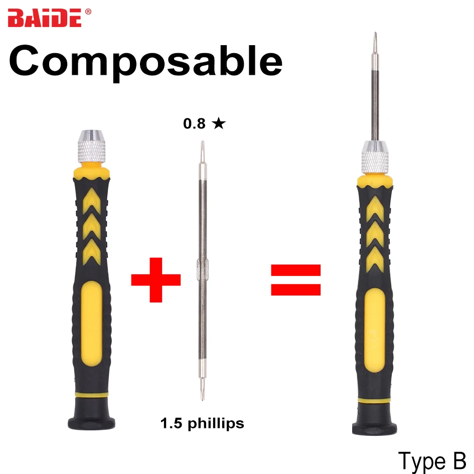 Double Head 2 in 1 Combination Screw driver 0.8 Pentalobe 5 Point Star 1.5 Phillips Screwdrver for iPhone Repair 500pcs/lot
Double Head 2 in 1 Combination Screw driver 0.8 Pentalobe 5 Point Star 1.5 Phillips Screwdrver for iPhone Repair 500pcs/lot