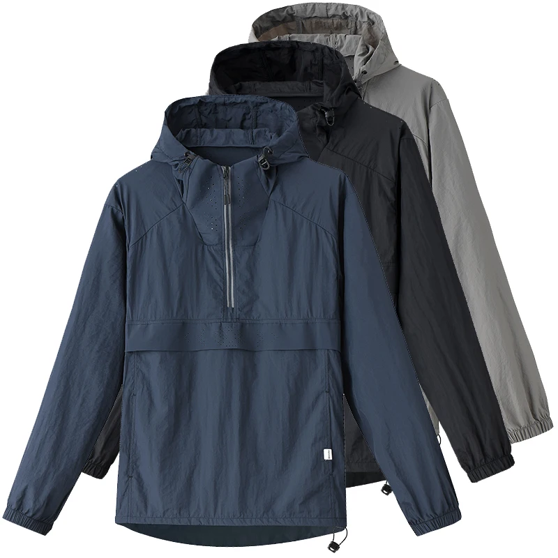 Being Vigor Pockets Hooded Half Zipper Anorak Jacket Men Summer Sunproof Windbreaker Men's Spring Autumn Jacket Top Outerwear
Being Vigor Pockets Hooded Half Zipper Anorak Jacket Men Summer Sunproof Windbreaker Men's Spring Autumn Jacket Top Outerwear
