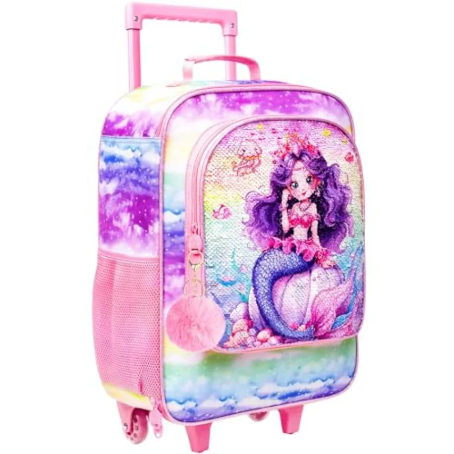 Girls Suitcase, Sequins Rolling Luggage, Cute Mermaid Travel Carry on for Elementary Preschool Toddler
Girls Suitcase, Sequins Rolling Luggage, Cute Mermaid Travel Carry on for Elementary Preschool Toddler