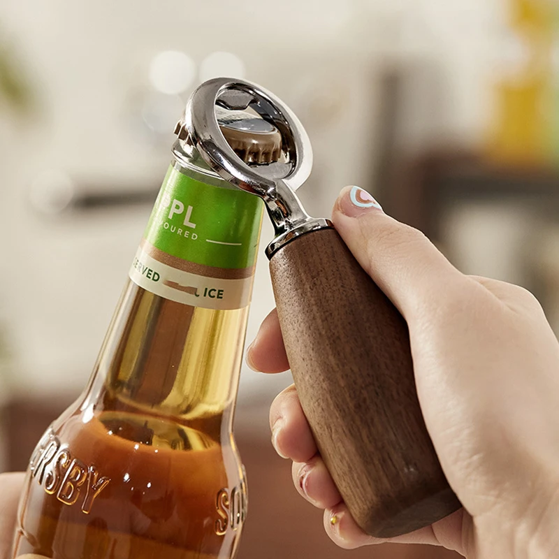 Creative Beer Beverage Soda Bottle Opener With Black Walnut Wood Solid Wood Handle, Stainless Steel Bottle Opener For Home Bars
Creative Beer Beverage Soda Bottle Opener With Black Walnut Wood Solid Wood Handle, Stainless Steel Bottle Opener For Home Bars