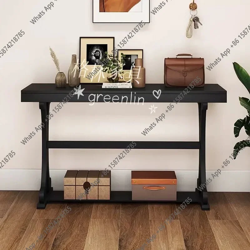 X25 French Retro Black Solid Wood Entrance Table French Medieval Long Strip Storage Entrance Table Corridor Sofa Back Few
X25 French Retro Black Solid Wood Entrance Table French Medieval Long Strip Storage Entrance Table Corridor Sofa Back Few