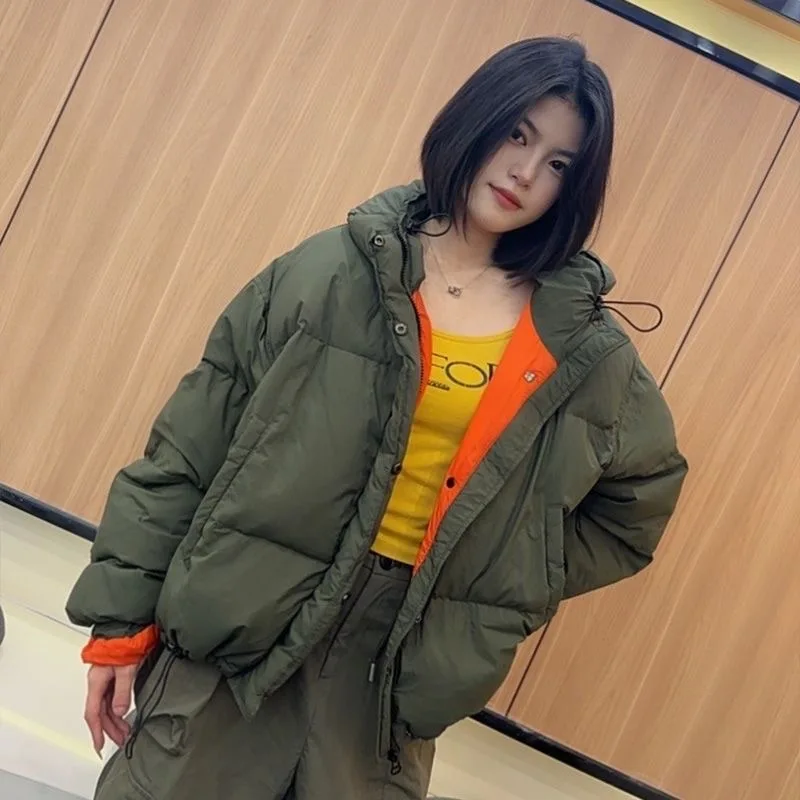 Korean Style Candy Colored Fashion Contrast Color Cotton Jacket Short Loose Fit Bread Thickened Cotton Coat with Hood for Women
Korean Style Candy Colored Fashion Contrast Color Cotton Jacket Short Loose Fit Bread Thickened Cotton Coat with Hood for Women