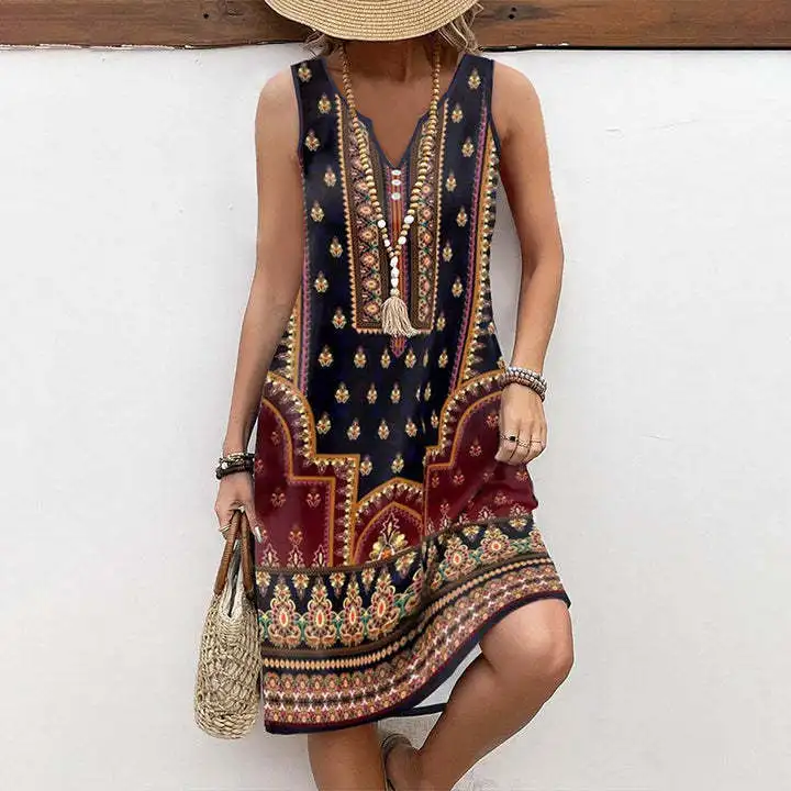 Floral dress women's new V-neck print ethnic style wear Middle Eastern clothing fashion simple luxury temperament elegant high-e
Floral dress women's new V-neck print ethnic style wear Middle Eastern clothing fashion simple luxury temperament elegant high-e