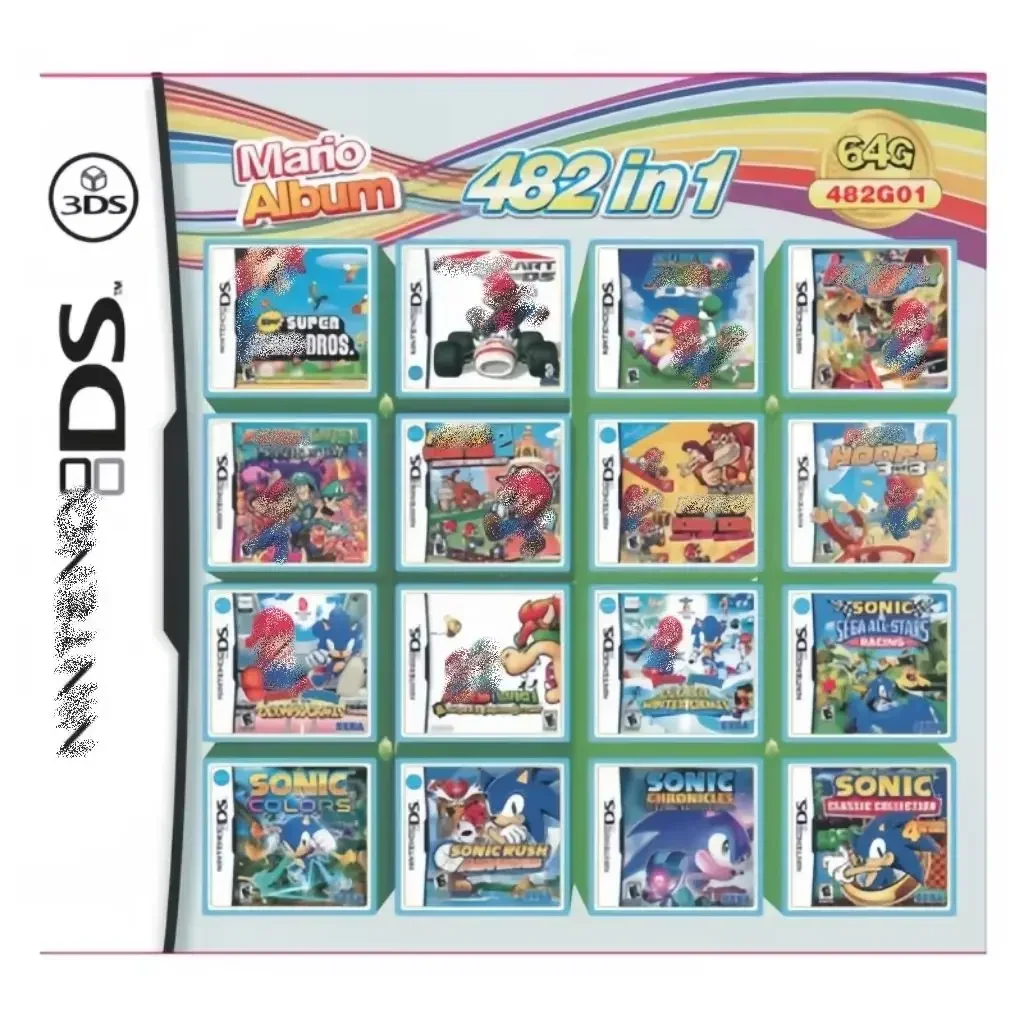 482IN1 Игровая карта NDS Портативная игровая карта 3DS 64G Комбинированная карта NDS Кассета NDS Подарок на день рождения Игрушки Красочная коробка Упаковка
482IN1 Игровая карта NDS Портативная игровая карта 3DS 64G Комбинированная карта NDS Кассета NDS Подарок на день рождения Игрушки Красочная коробка Упаковка