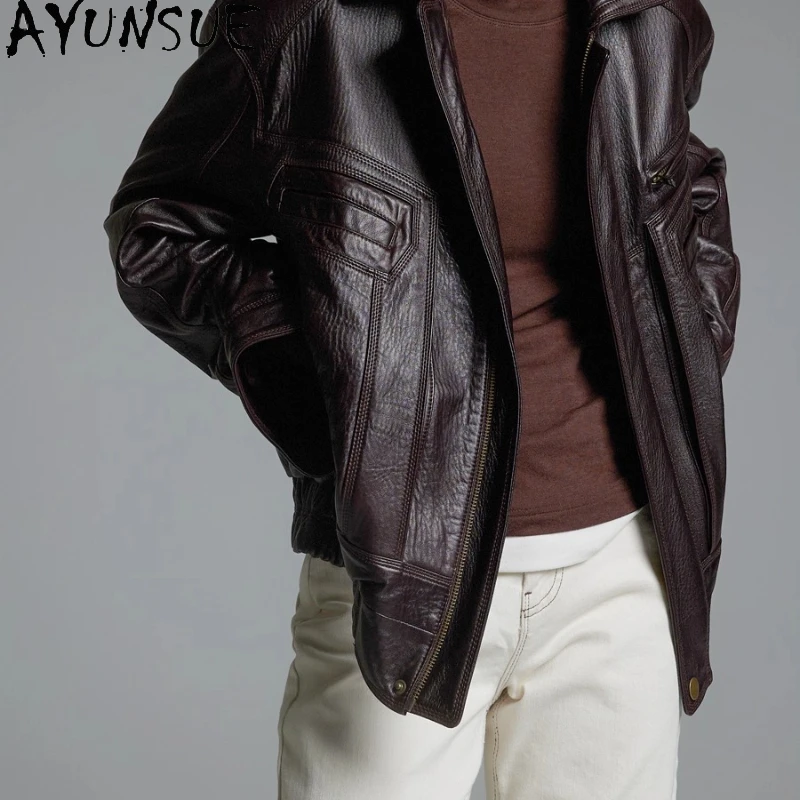 AYUNSUE куртка из натуральной кожи, женская дубленка из натуральной овчины, мотоциклетные куртки, весенне-осенняя женская одежда, винтажная Jaqueta De Couro
AYUNSUE куртка из натуральной кожи, женская дубленка из натуральной овчины, мотоциклетные куртки, весенне-осенняя женская одежда, винтажная Jaqueta De Couro