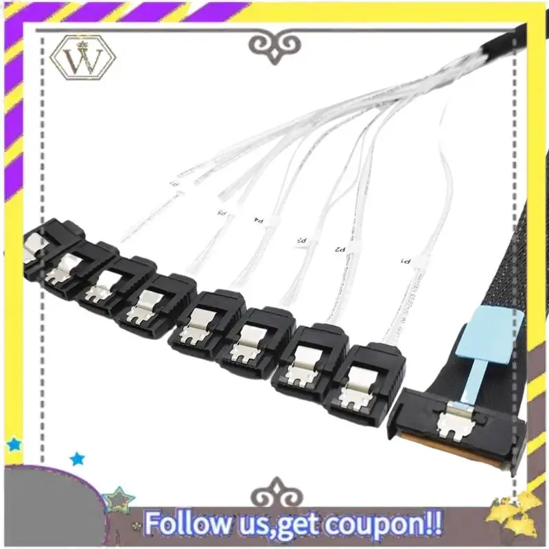 New 0.5M PCI-E Slimline SAS SFF-8654 8I To 8X SATA Server Hard Drive Conversion Cable SFF-8654 74P To 8Xsata 7P Cord
New 0.5M PCI-E Slimline SAS SFF-8654 8I To 8X SATA Server Hard Drive Conversion Cable SFF-8654 74P To 8Xsata 7P Cord