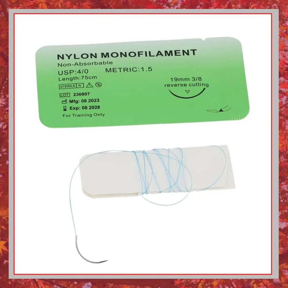 20-1PCS 4/0 Veterinary Practice Suture Kit Nylon Silk Medical Dental Sutures Non-injured for Medical Students Education
20-1PCS 4/0 Veterinary Practice Suture Kit Nylon Silk Medical Dental Sutures Non-injured for Medical Students Education